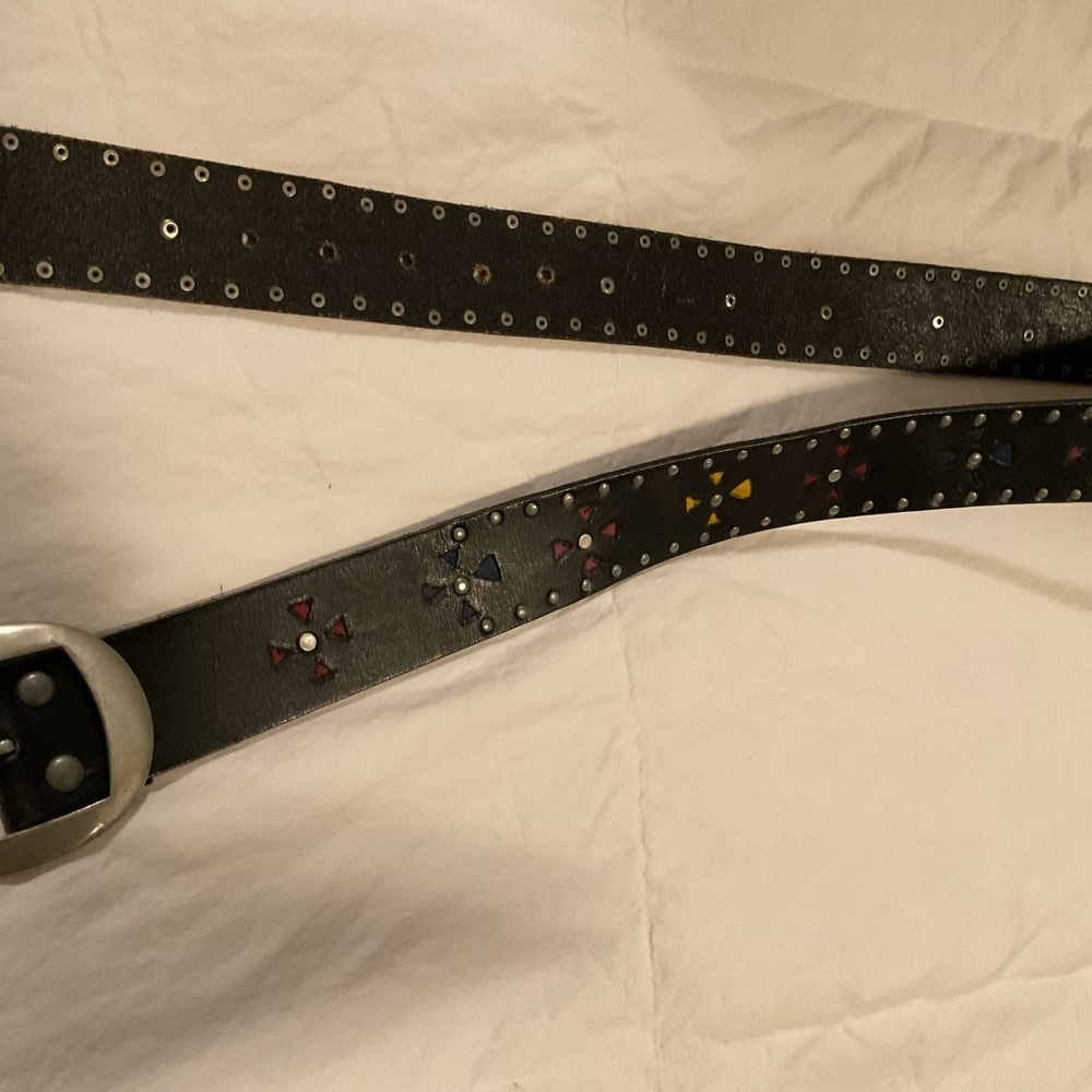 Black suede Multi color women’s belt